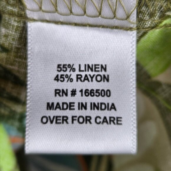 Emily Daniels Size Large Colorful Floral Greenery Print Blouse V-neck Button Up - Picture 10 of 12